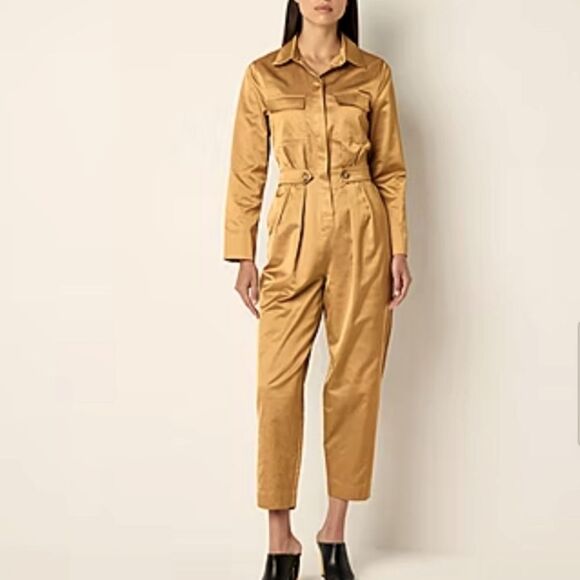 Worthington Gold Satin Utility Style Jumpsuit - Picture 1 of 13